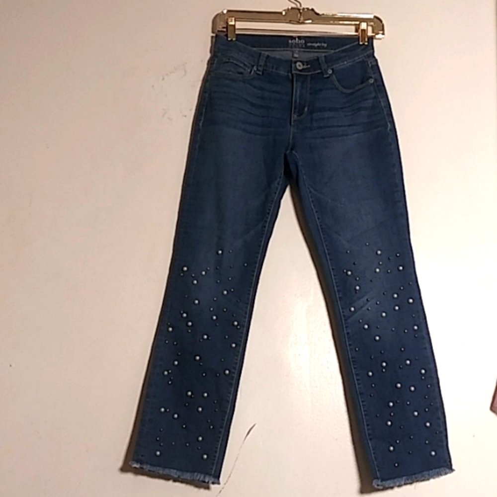 Women's blue jeans size 0 Soho new York & company straight leg